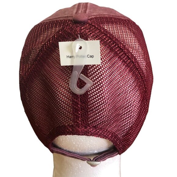 NWT Harry Potter Faded Maroon Patched Trucker Hat Cap Mesh Back Adjustable Strap - Picture 5 of 7